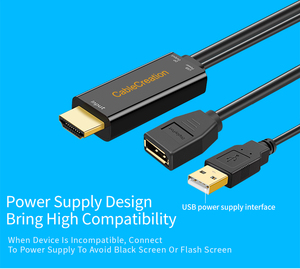 CableCreation 4K HD <strong>HDMI</strong> to DP Converter with USB Power Support 4K Resolutions 3D Audio Return <strong>HDMI</strong> to DisplayPort Adapter - Product Image 5