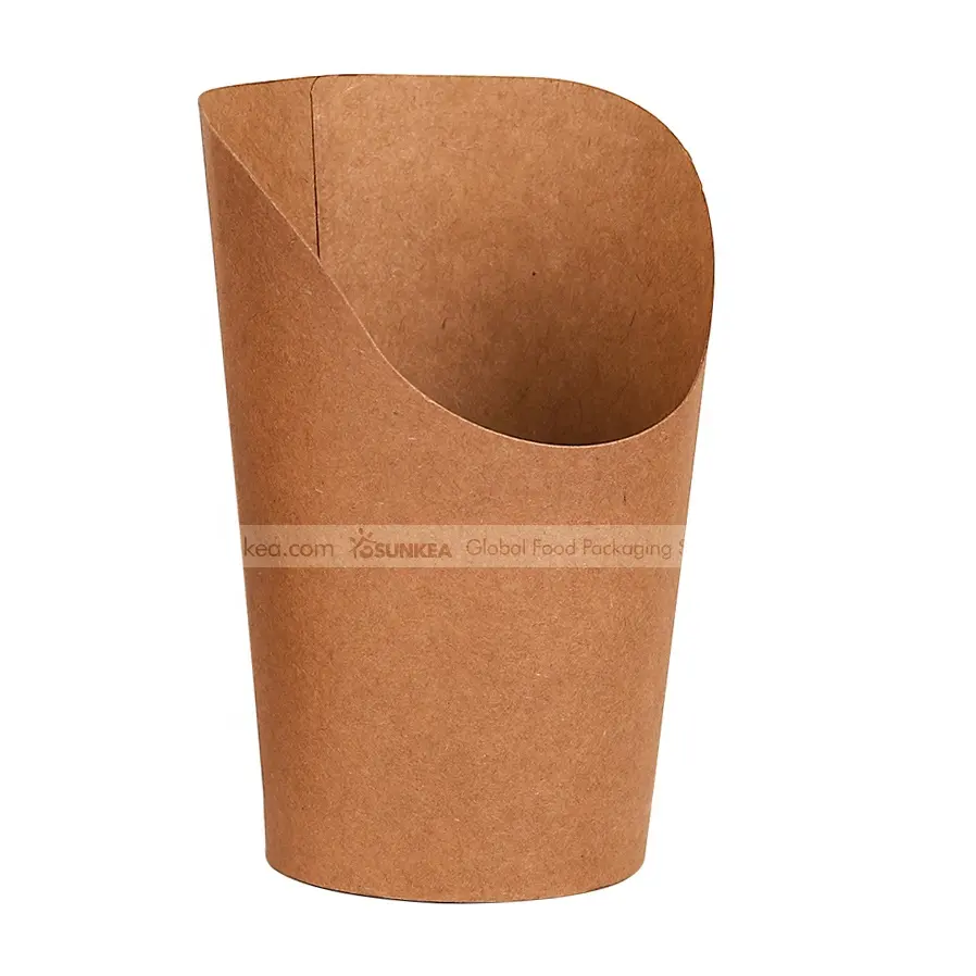 High-quality paper fry scoop cups, custom printed disposable hot chip scoop paper cups