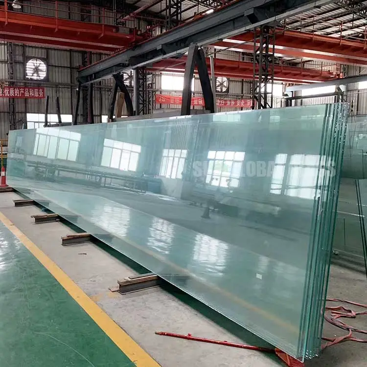 Tamanho Jumbo Temperado Vidro Temperado Laminado de Segurança Teste de Calor Soaked Vidro do Edifício Da Fábrica na China