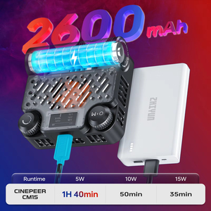 Zhiyun cinepe CM15วิดีโอ LED 15W RGB 2500K-10000K 2600mAh 18เอฟเฟกต์แบบไดนามิกไฟกล้องเติมขนาดเล็กสำหรับการถ่ายภาพ - Product Image 6