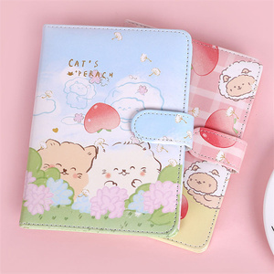 Free Sample Wholesale Kawaii Cartoon Prints A6 Leather Journal Diary Writing <strong>Notebook</strong> Soft Cover Stationery Sets for High School - Product Image 1