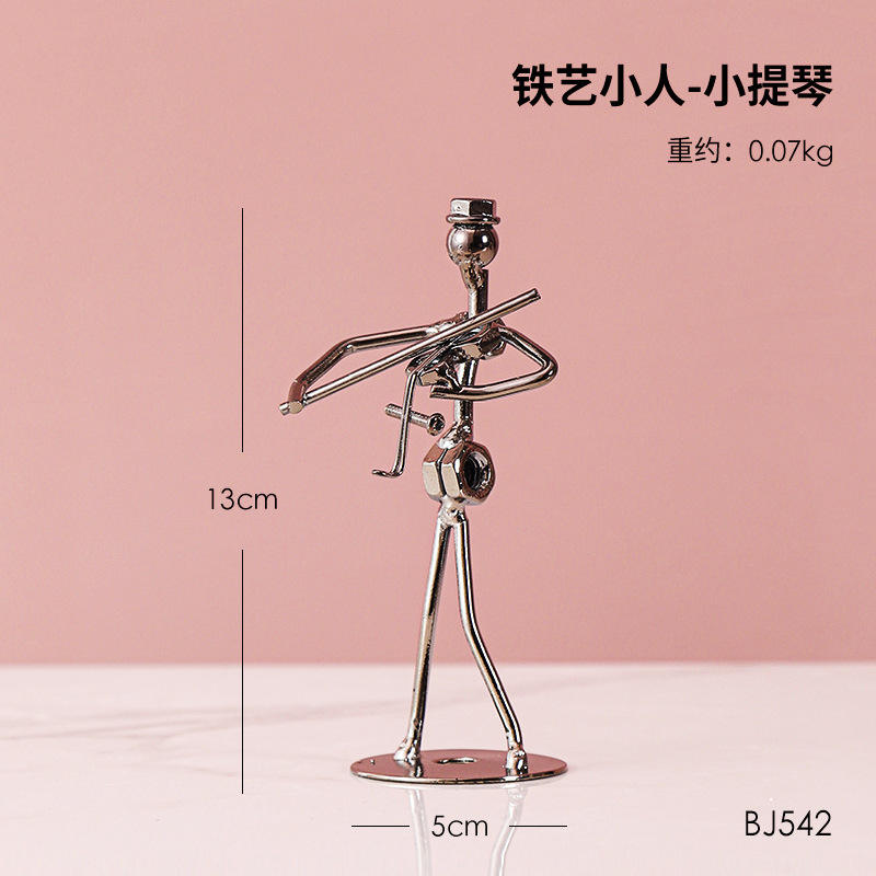 Wrought iron little man-violin
