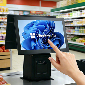 Edoo ED253 15.6 İnç Dokunmatik Ekranlı POS Sistemi Çift Ekranlı Windows 7/10/11 BT/Wi-Fi Kablosuz Android Kasa Terminali - Product Image 1