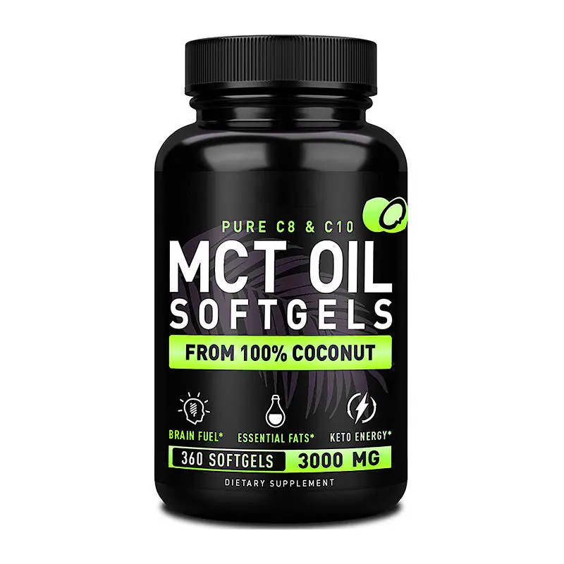 Capsule di olio MCT puro a marchio privato fornitura di 4 mesi pillole di Keto olio di cocco non raffinato capsule di olio di cocco C10 e C8