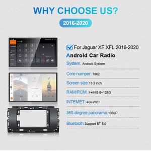 NaviHua 13.3&quot; Touch Screen Multimedia Android Car Radio for <strong>Jaguar</strong> XF XFL 2016 2020 Auto Carplay GPS Navigation Headunit Upgrade - Product Image 6
