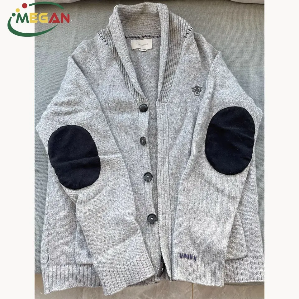 Megan Korean Second Hand Knitting Cardigan Bales First Class Men Used Clothes Knitwear