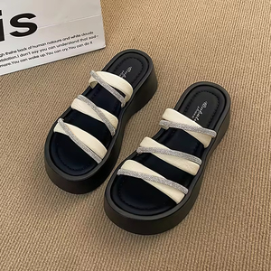 Dép xỏ ngón thoáng khí thường ngày mùa hè cho nữ dép nêm đế dày tăng chiều cao mới với thiết kế Peep Toe để sử dụng tại nhà - Product Image 4