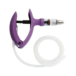 Jeringas automáticas de plástico púrpura de 5ML, pistolas de inyección veterinarias ajustables para inyección continua de vacuna - Product Image 6