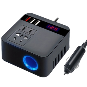 热销点烟器电源逆变器适配器200瓦汽车电源逆变器12V/24v至110V/220V交流汽车智能逆变器 - Product Image 1