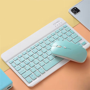 Teclado y ratón inalámbricos BT universales portátiles de 10 pulgadas para iPad Pro 11 12,9 10,5 Air Tablet ordenador portátil teclado con cable - Product Image 1