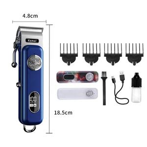 Takım kafa ayarlanabilir dijital ekran saç düzeltici Kemei Km-1895 Usb şarj büyük kapasiteli pil giyotin kesici - Product Image 2