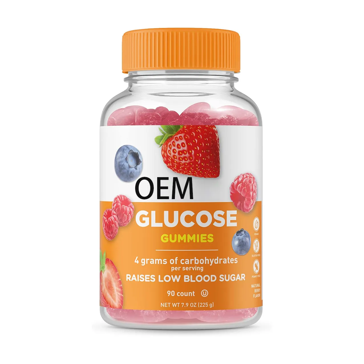 OEM Private Label Hochwertige glucose Chewable Gummies Great Tasting Natural Flavor Gummy Carbo hydrate Supplement