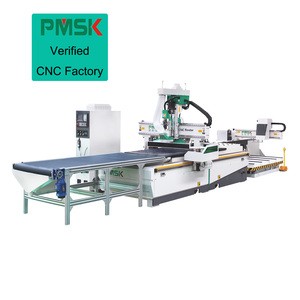 Linea di produzione macchina da taglio cnc per mobili in legno carico automatico scarico lavorazione del legno 1325 atc nesting cnc router machine