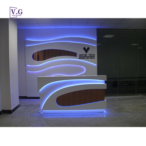 Fantasia escritório balcão mesa atraente LED front office balcão design branco novo design escritório contador