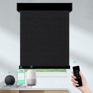 Sleek Rechargeable Motorized Shades Alexa-Compatible Roller Blinds <strong>with</strong> <strong>Built</strong>-in Horizontal Textures for Modern <strong>Windows</strong> - Product Image 6