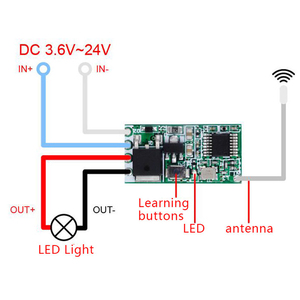 433 MHz 1CH RF-Relais empfänger Universeller drahtloser Fernbedienung schalter Mikro modul LED-Licht regler DC 3.6 V-24V DIY - Product Image 4