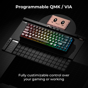 XVX M67 JadeS tone Mechanische Tastatur topographie Schwarz 65% Wireless QMK/VIA Gaming-Tastatur Tri-Mode Hot Swap able Mechanical - Product Image 6
