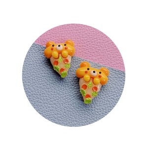 Reçine Kawaii küçük ayı Charms ekmek kek Flatback simülasyon gıda sanat kaynağı Cabochon DIY zanaat dekorasyon aksesuarları