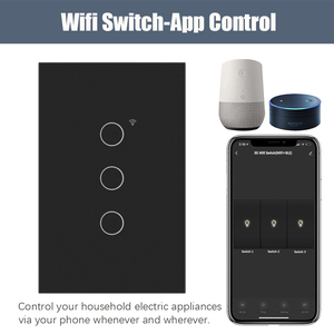 米国標準スマートスイッチ1/2/3/4ギャングガラススイッチライトスマート1000Wtuya zigbeealexa音声制御wifiスマートライトスイッチ - Product Image 5