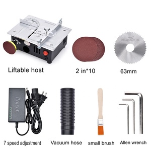 Mini çok fonksiyonlu masa testere elektrikli masaüstü testereleri küçük ev DIY kesme aracı ahşap tornası makinesi - Product Image 5