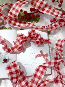 Lazo de satén rojo preatado personalizado al por mayor, lazo elástico con lazo elástico para embalaje de caja de regalo - Product Image 6