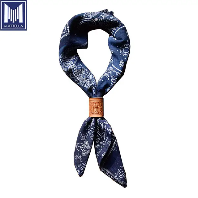 La teinture indigo motif d'impression 100% coton vintage lisière moto denim hommes bandanas foulard foulard