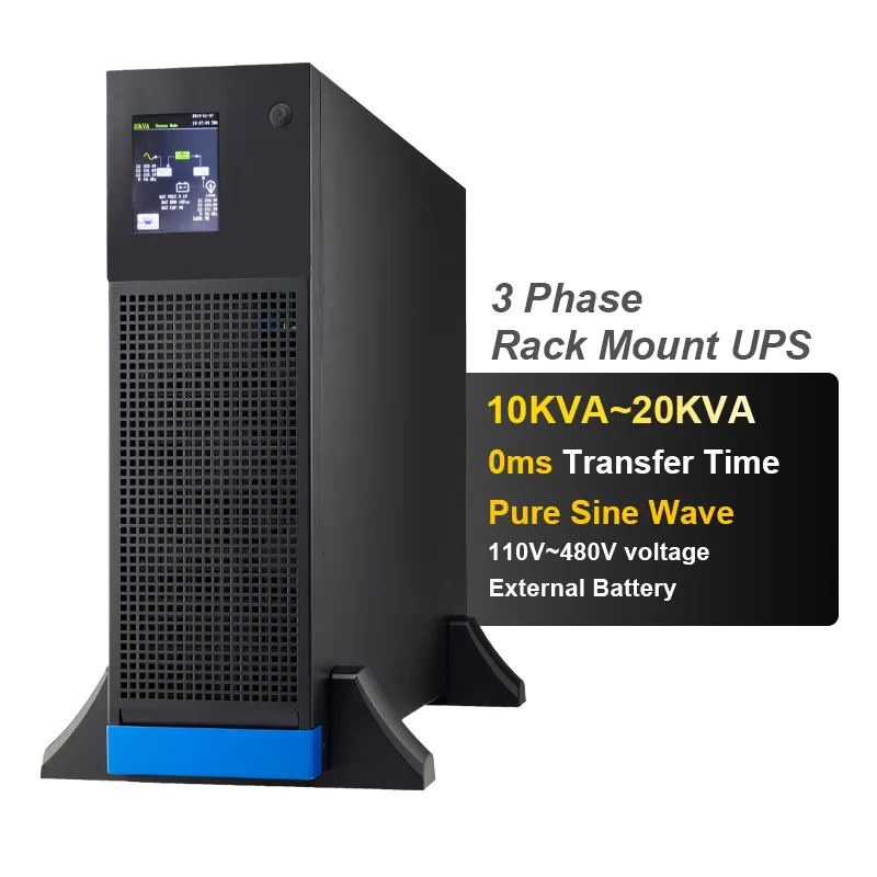 20kva 40kva up giá tốt không phá vỡ Rackmount UPS 1U 220V 380V 3 giai đoạn đến 3 giai đoạn 10KVA 15kVA 20kva 3 giai đoạn với 2 giờ sao lưu