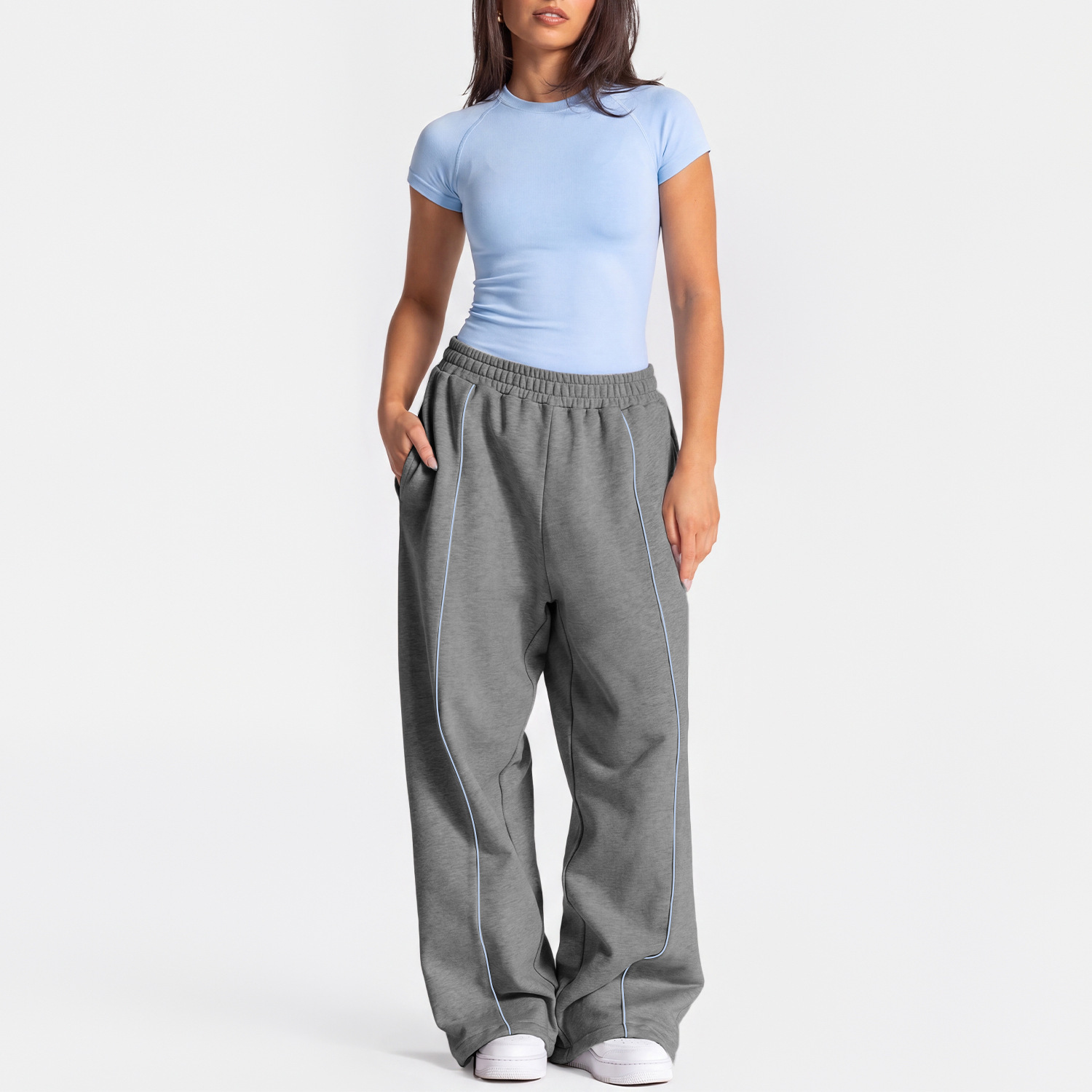 Camicie azzurre+Pantaloni grigio scuro