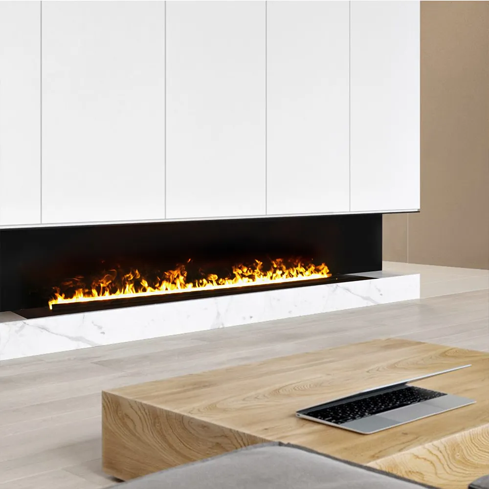 Calentador de chimeneas de llama realista moderno de decoración interior de sala de estar eléctrico personalizado al por mayor
