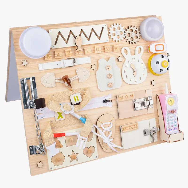Baby Busy Board accessori fai da te attività in legno Montessori giochi da tavolo materiale giocattoli sensoriali educativi precoci regalo per bambini