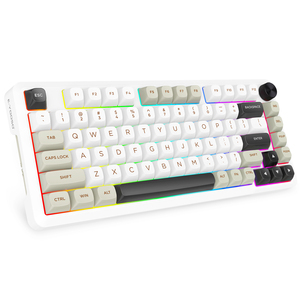 Teclado mecánico de 75% 81 teclas, Junta programable inalámbrica, enchufe de intercambio en caliente, Teclado mecánico de Control de perilla dedicado