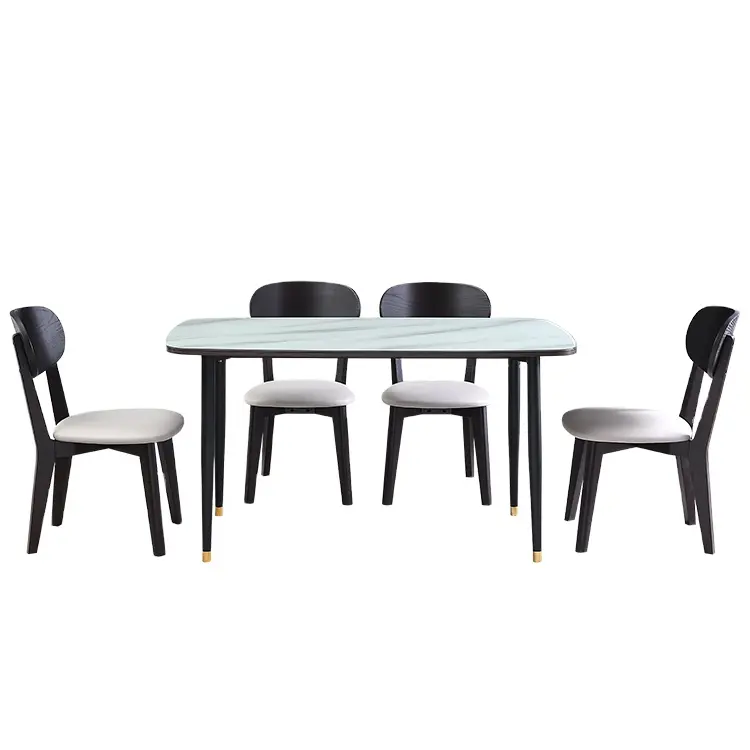 Роскошный итальянский легкий Прямоугольный Обеденный стол и стул
