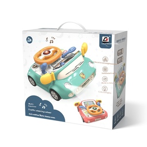 Yeni Kidsren çok fonksiyonlu plastik araba direksiyon oyuncak yapay sürüş ışık ve müzik erken eğitim hediye kutusunda - Product Image 1