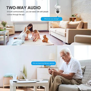 制造商CMOS传感器夜视360度Ptz摄像机家用无线Wifi E27灯泡安全监控迷你智能摄像机 - Product Image 5