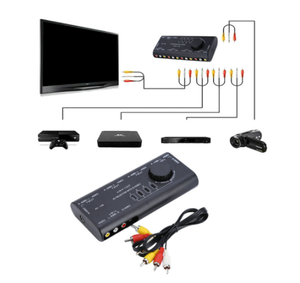 Nuevo 4 en 1 AV Audio S-Video Signal Switcher Splitter Selector Out AV RCA Switch Box Adapter