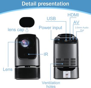 Proyector Wifi Android de tendencia de moda, proyectores HD inteligentes 4K portátiles, 1080P, Mini proyector de cine en casa - Product Image 4