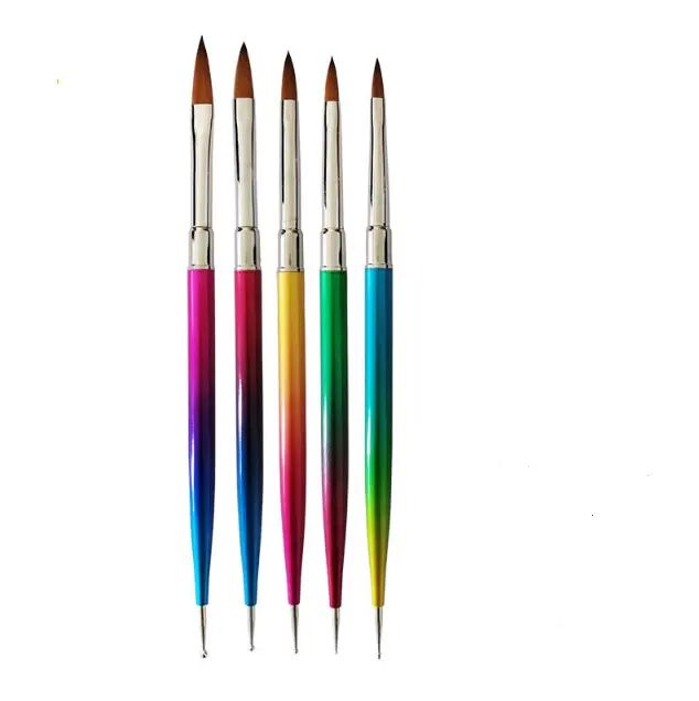 Yixin kit de pincéis para unhas, kit 2022, pincéis de nail art, pintura 3d, kit com 6 pincéis em gel, pontilhando, caneta, kit de arte com strass, ferramenta para unhas