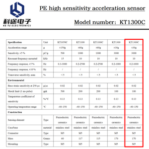 Accelerometro PE monoasse piezoelettrico vibrazione e Shock sensore di misurazione 3 pC/g - Product Image 3