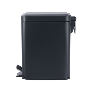 Nhà Sản Xuất Hẹp 5L Hình Chữ Nhật Phòng Tắm Màu Đen Thùng Rác Nhà Vệ Sinh Bin Với Bìa Và Kim Loại Bàn Đạp - Product Image 3