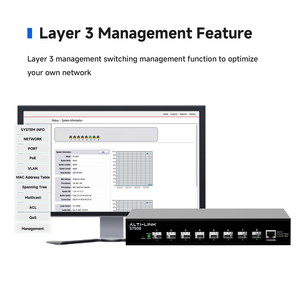 High-Speed 8-Port 10Gbps Managed Fiber Optic Switch Layer 3 VLAN Support with QoS SNMP and Stackable Function