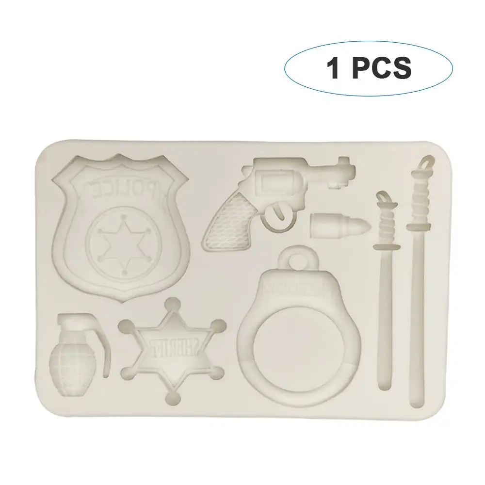3D Gun Shape Cake Decorating Sugar Molds for Chocolate Candy Making Molds Fondant Silicone Mold