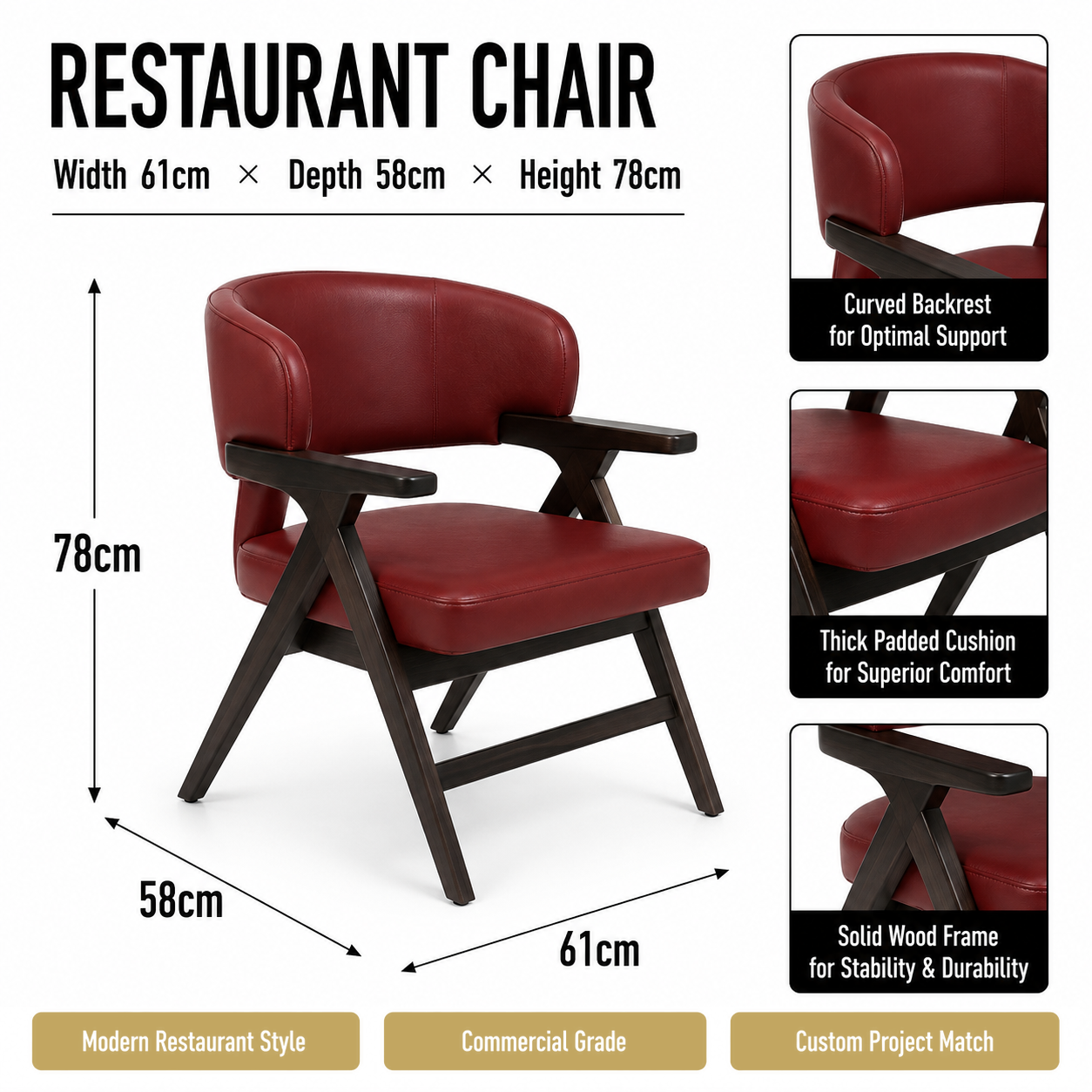 Chaise de restaurant d'hôtel