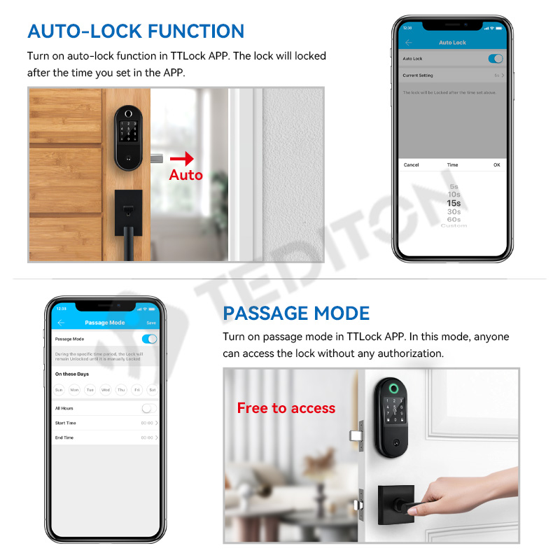 TT lock app Airbnb WiFi electronic Password door lock with fingerprint scanner smart locks