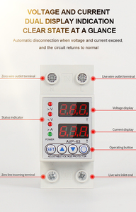Adjustable 63A 220V Automatic Reset Single Phase AC Digital Display <strong>Voltage</strong> Stabilizer Overload Current <strong>Voltage</strong> Regulator PC - Product Image 6