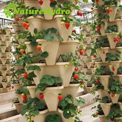 Large vertical plastic garden flower pots decorations hydroponic tower