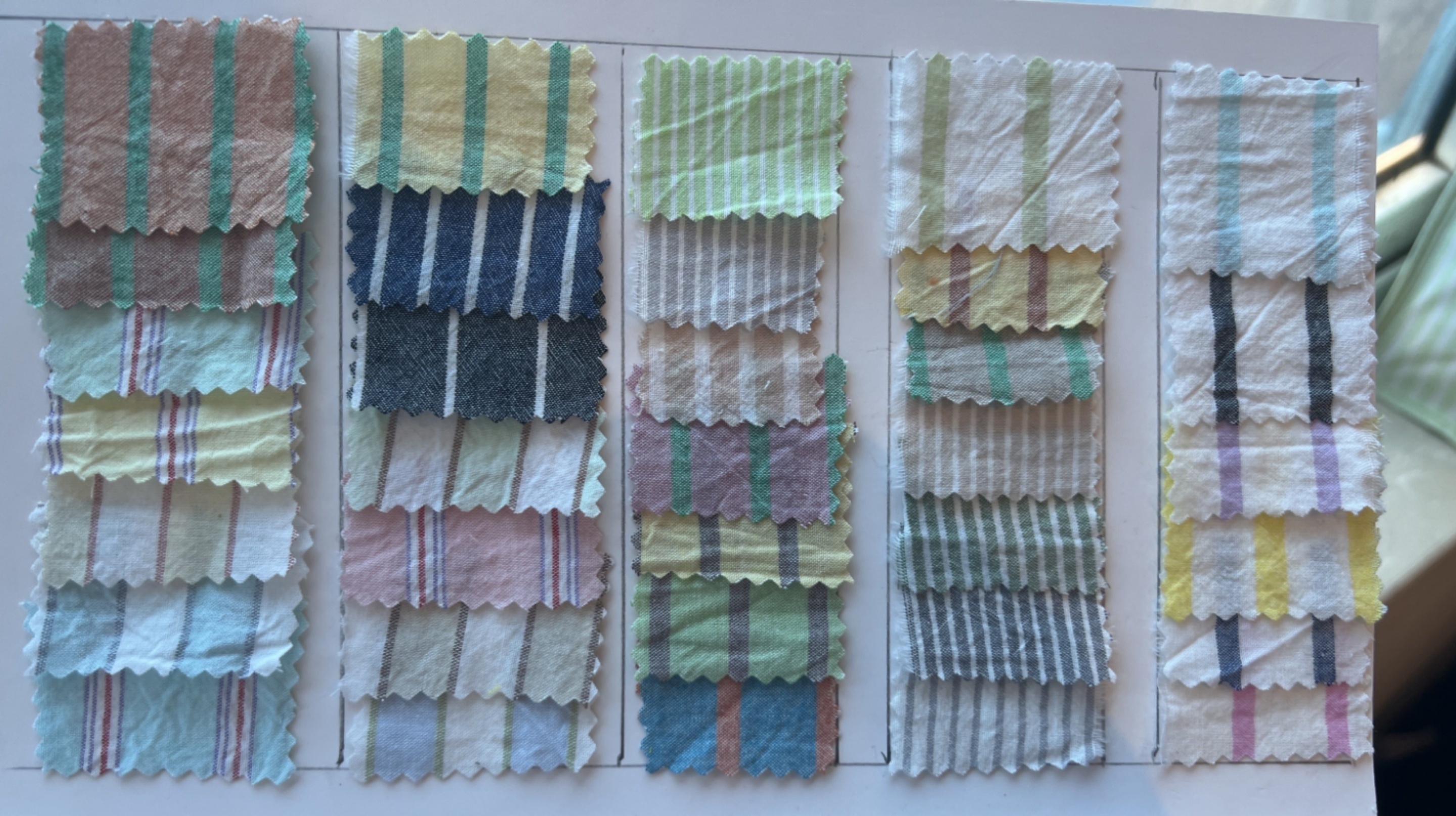 Striped fabric colors