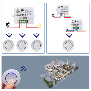 KT23-<strong>B</strong>-4 QIACHIP Wireless RF 433MHz Remote <strong>Control</strong> Switch AC 220V 10A Relay Receiver and Round Button Transmitter