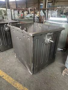 1100 Lít Thép Nhúng Nóng Ngoài Trời Bánh Chân Hoạt Động Kim Loại Chất Thải Bin Xe Tải Tái Chế Container Trailer Móc Nâng Bỏ Qua Bin - Product Image 2