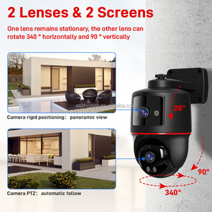 Akıllı ev güvenlik sistemi IP güvenlik kablosuz Wifi CCTV 4MP kamera çift Lens ekran flaş ışıkları Mini ağ kamerası - Product Image 4