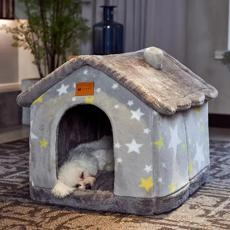 Katzen bett Schlaf haus Warm Cave Hundehütte Abnehmbares Kissen Pad Soft Indoor Geschlossene Zelt hütten Sofa für Haustier produkte